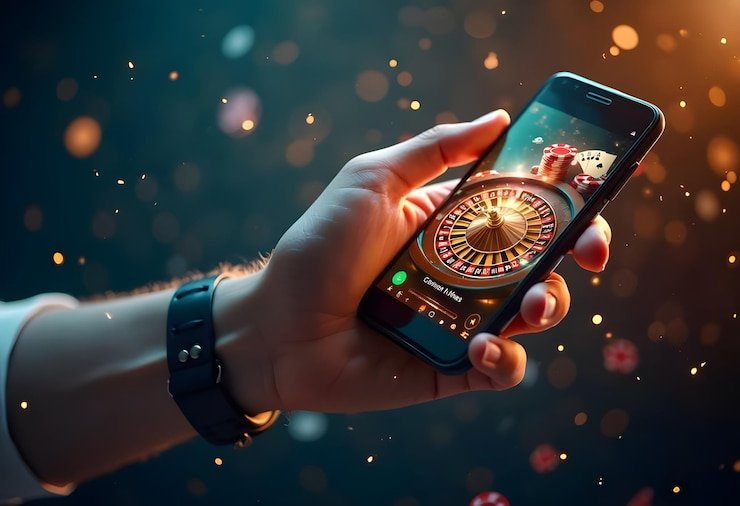Antarmuka aplikasi mio88 slot di layar Android menampilkan meja live dealer dan menu permainan